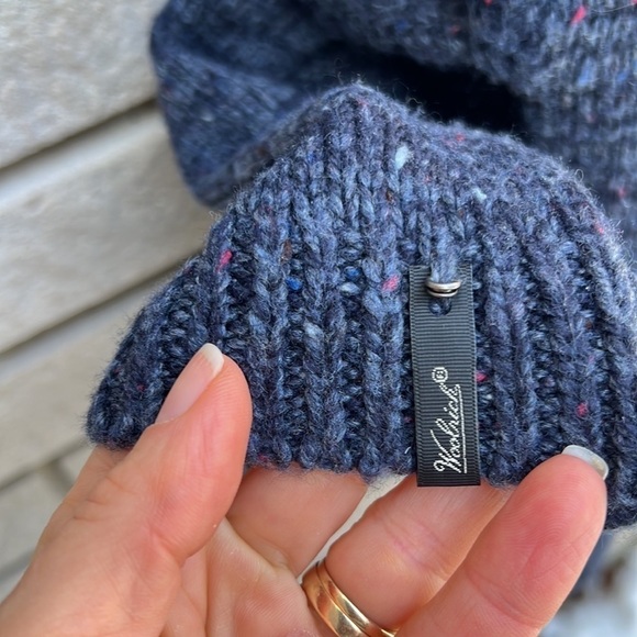 Woolrich Turtleneck Sleeveless Long Sweater Speckled Navy Blue - Picture 8 of 11